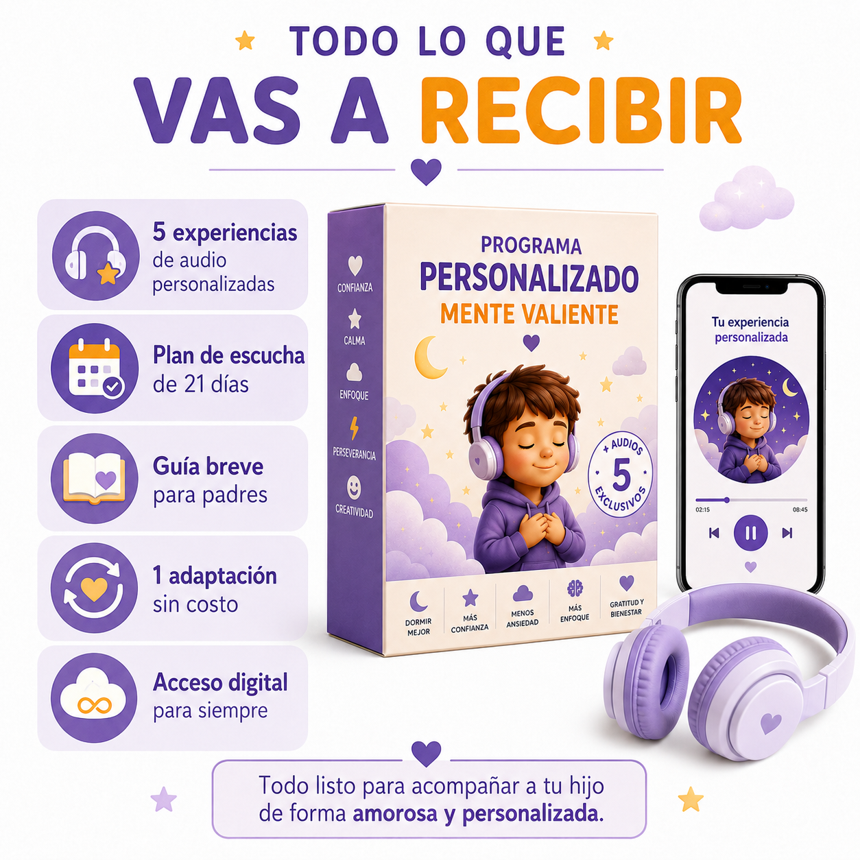 Programa Personalizado Mente Valiente | 5 audios exclusivos para tu hijo