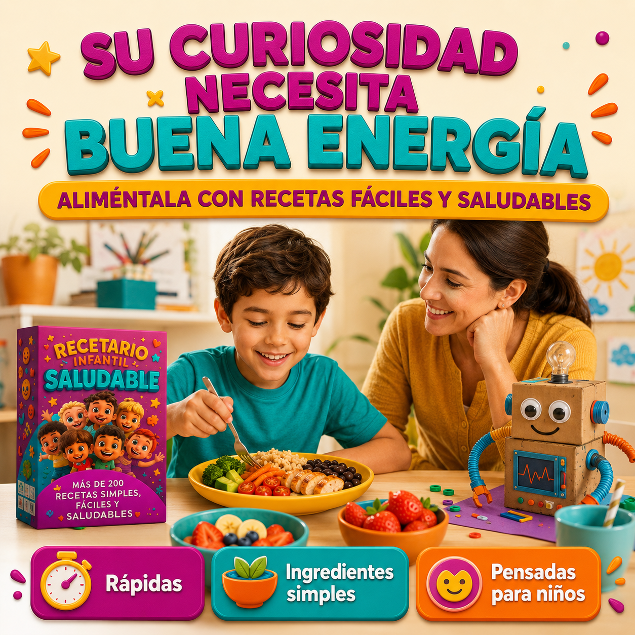 +200 Opciones Rápidas y Saludables Para tu Chiquito/a